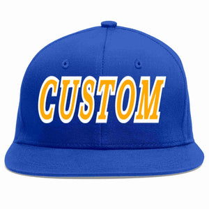 Custom Royal Yellow-White Casual Sport Baseball Cap