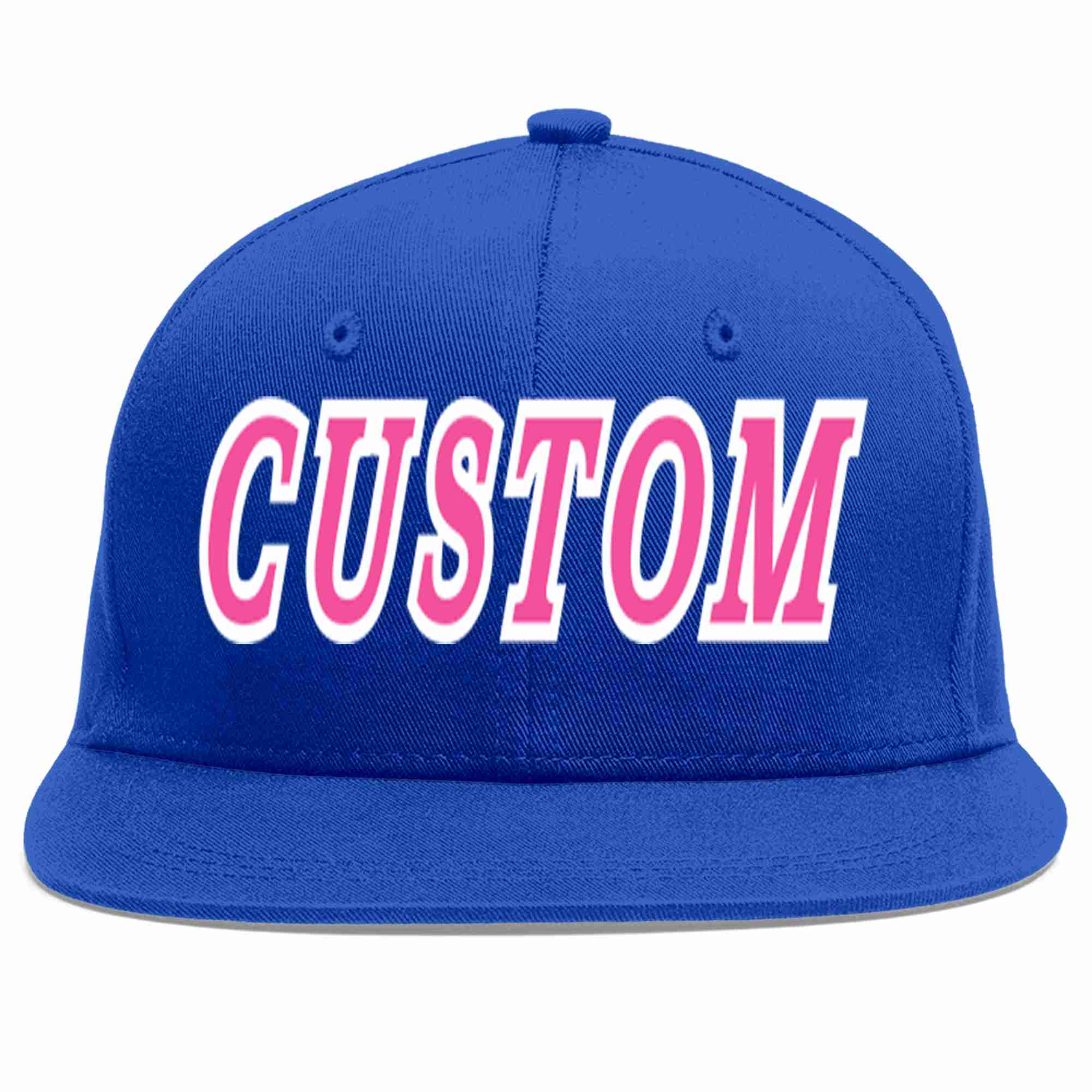 Custom Royal Pink-White Casual Sport Baseball Cap