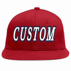 Custom Red White-Navy Casual Sport Baseball Cap