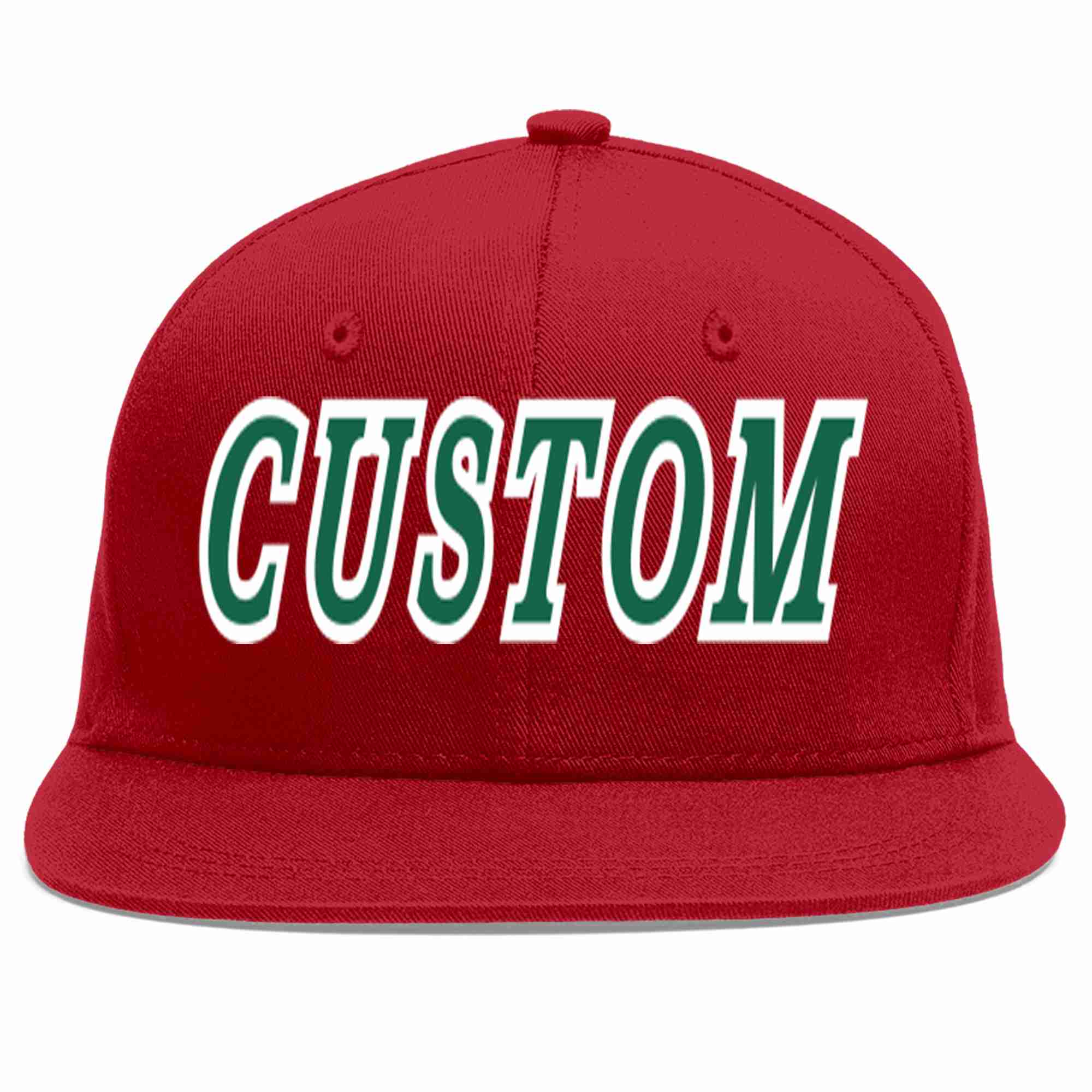 Custom Red Kelly Green-White Casual Sport Baseball Cap