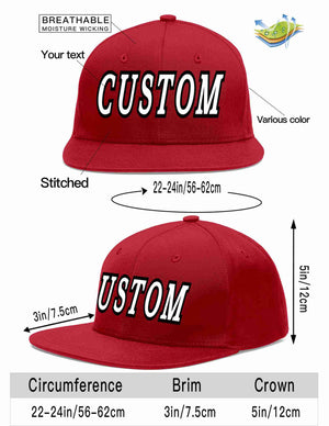 Custom Red White-Black Casual Sport Baseball Cap