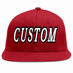 Custom Red White-Black Casual Sport Baseball Cap