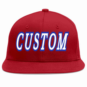 Casquette de baseball sport décontractée rouge blanc-royal personnalisée