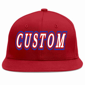 Custom Red White-Red Casual Sport Baseball Cap