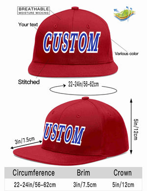 Custom Red Royal-White Casual Sport Baseball Cap