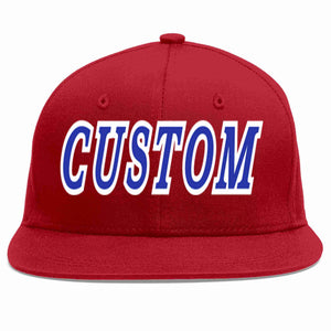 Custom Red Royal-White Casual Sport Baseball Cap