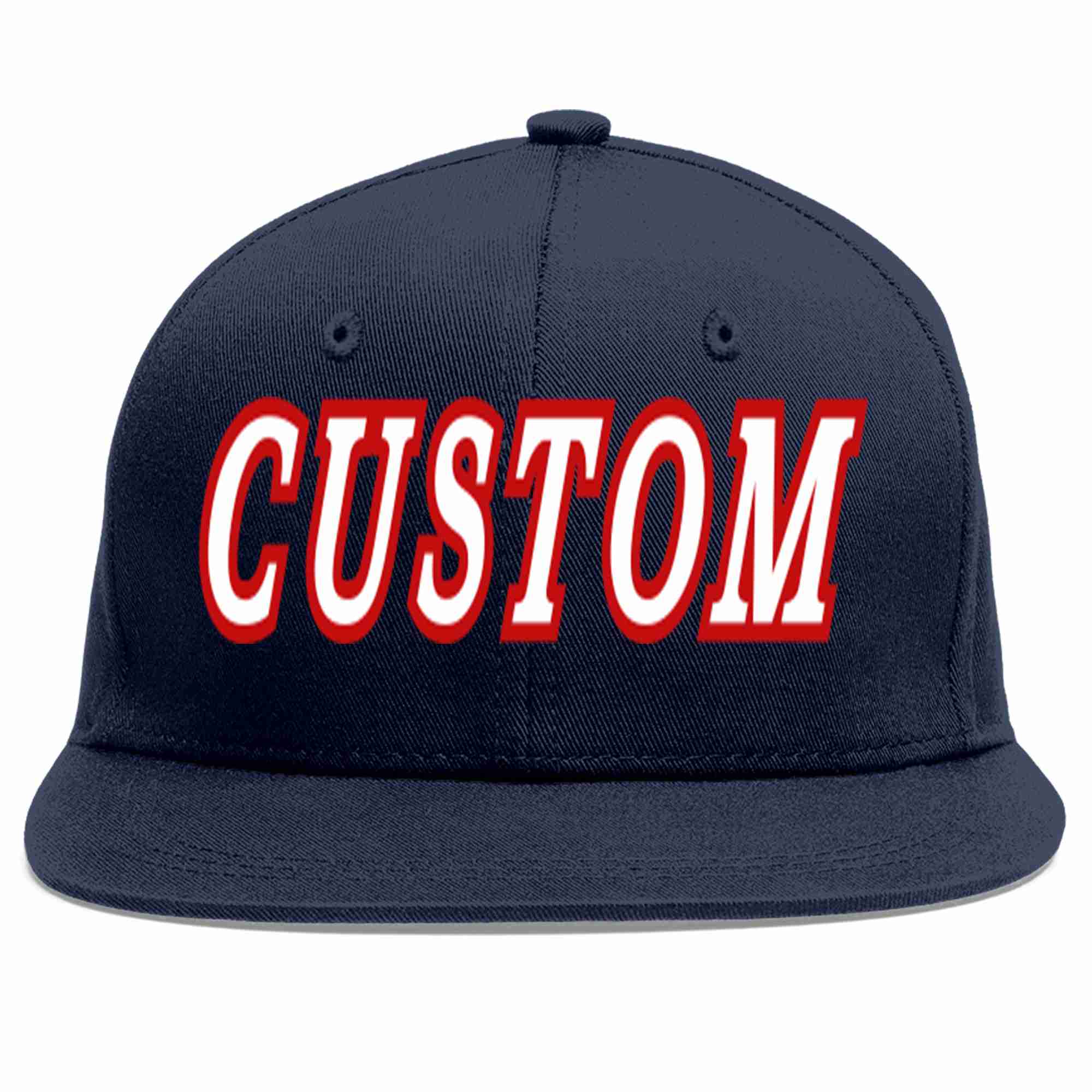 Custom Navy White-Red Casual Sport Baseball Cap