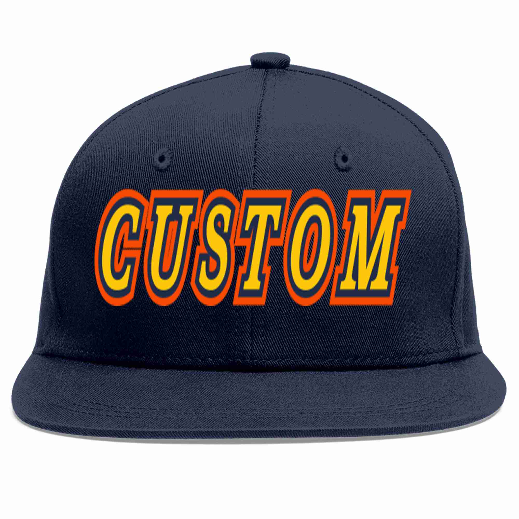 Custom Navy Gold-Navy Casual Sport Baseball Cap