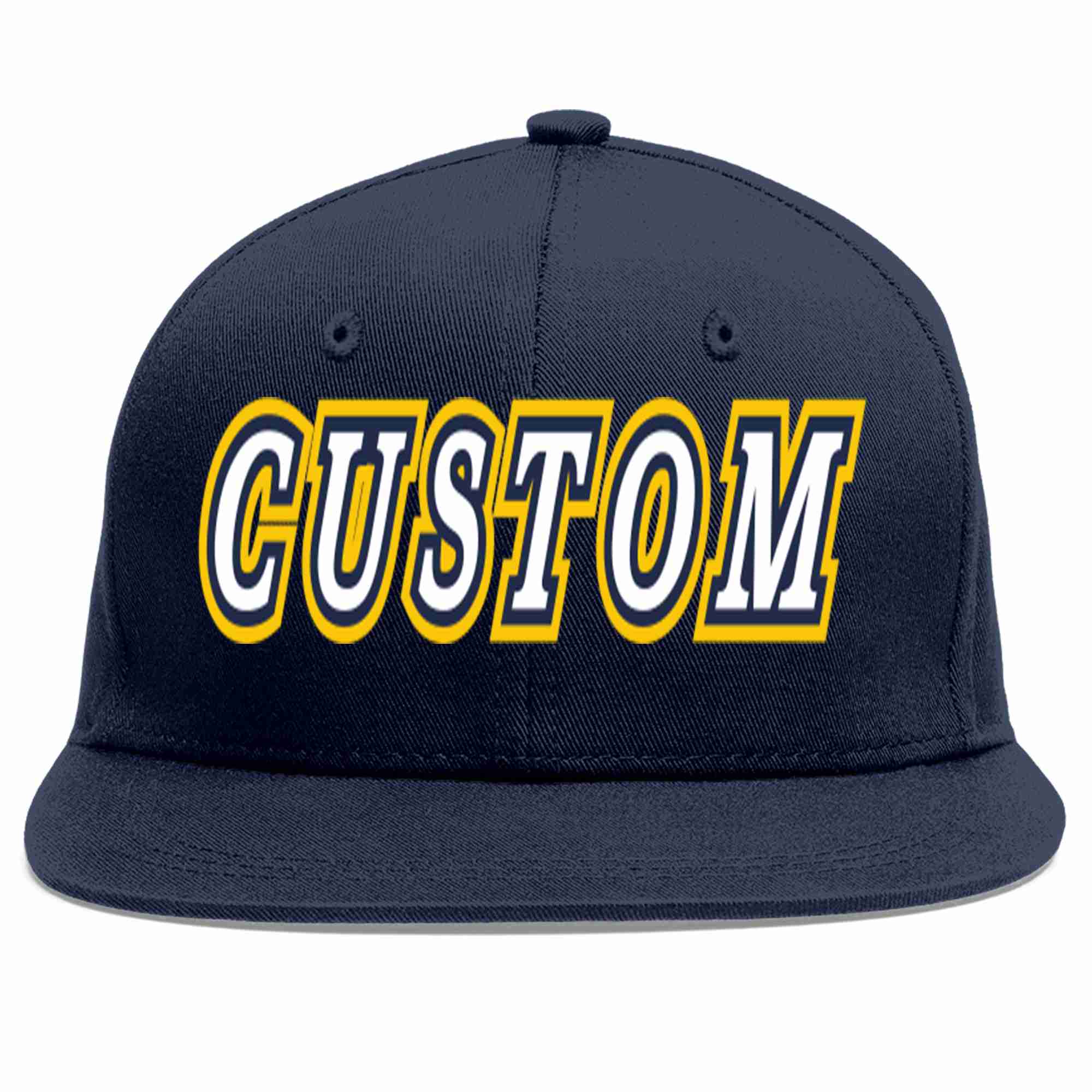 Custom Navy White-Navy Casual Sport Baseball Cap