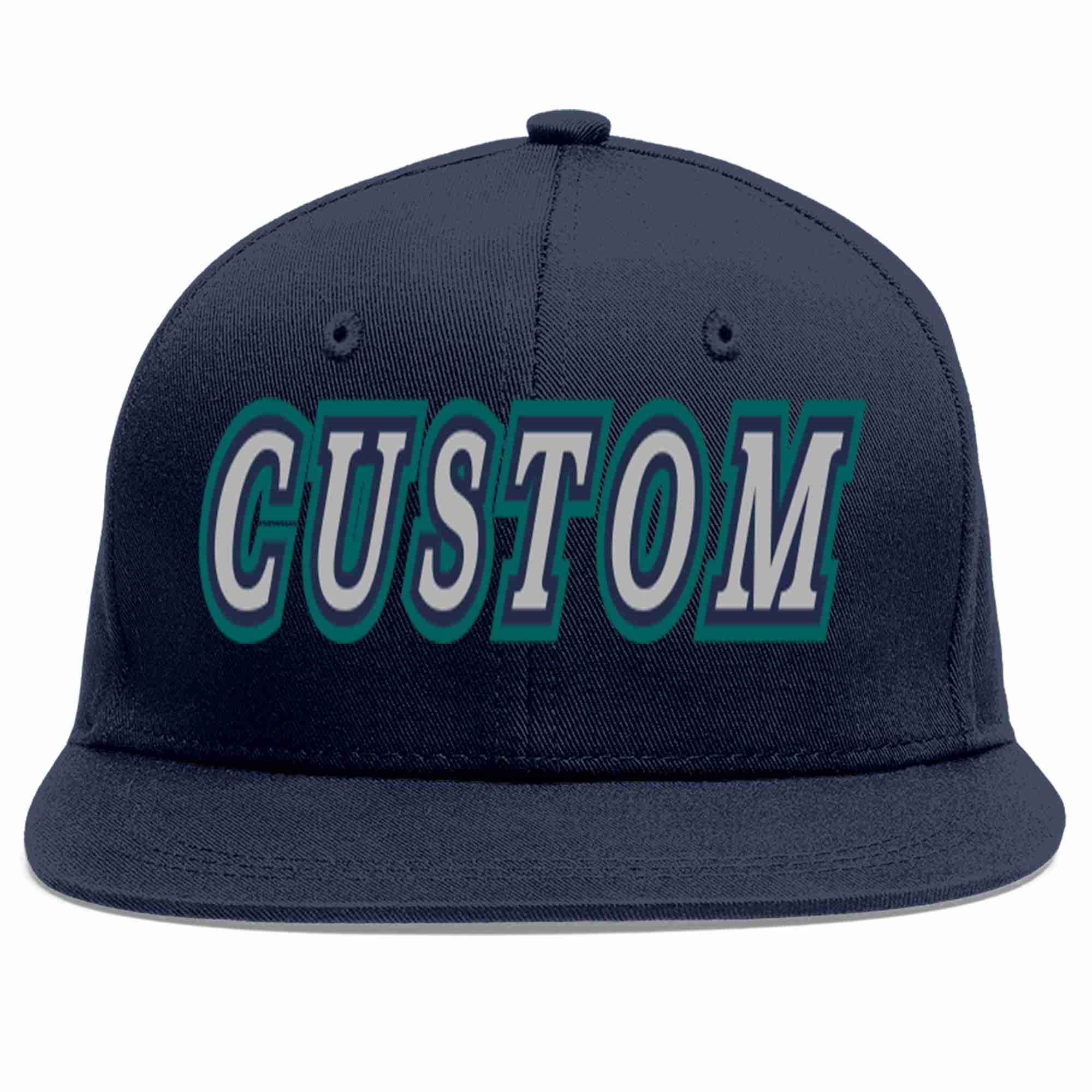 Custom Navy Gray-Navy Casual Sport Baseball Cap