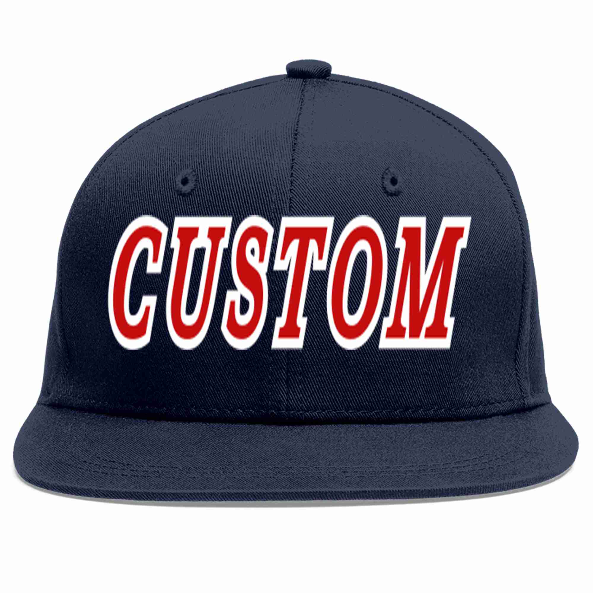 Custom Navy Red-White Casual Sport Baseball Cap