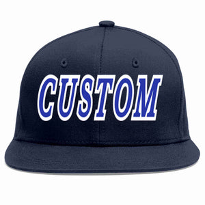 Casquette de baseball sport décontractée bleu marine-blanc personnalisée