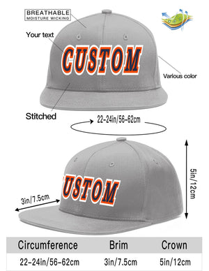 Casquette de baseball sport personnalisée gris marine-orange Flat Eaves