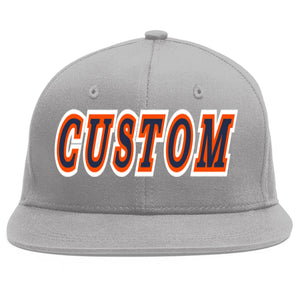 Casquette de baseball sport personnalisée gris marine-orange Flat Eaves