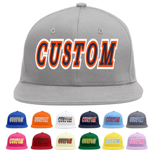 Casquette de baseball sport personnalisée gris marine-orange Flat Eaves