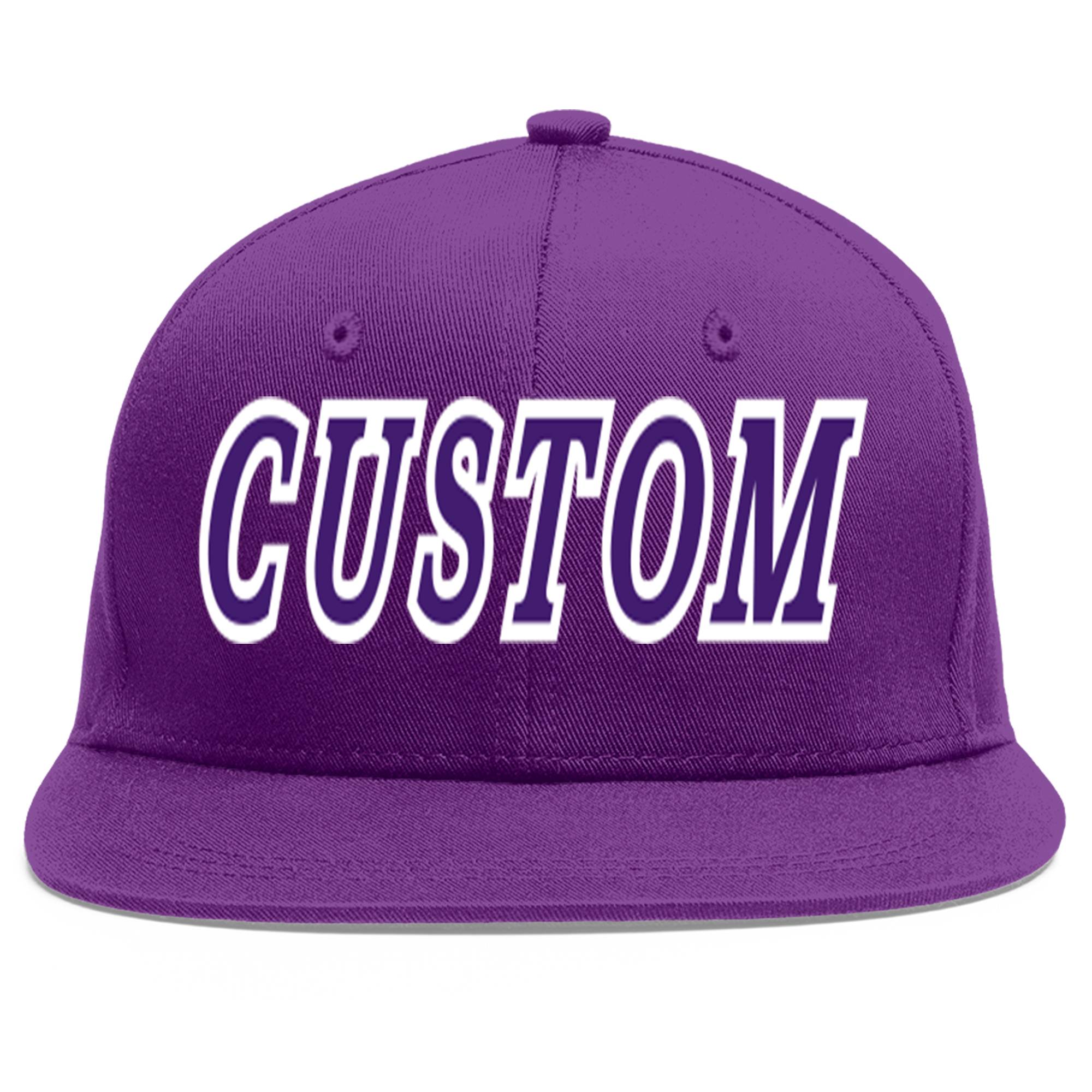 Casquette de baseball sport personnalisée violet violet-blanc Flat Eaves