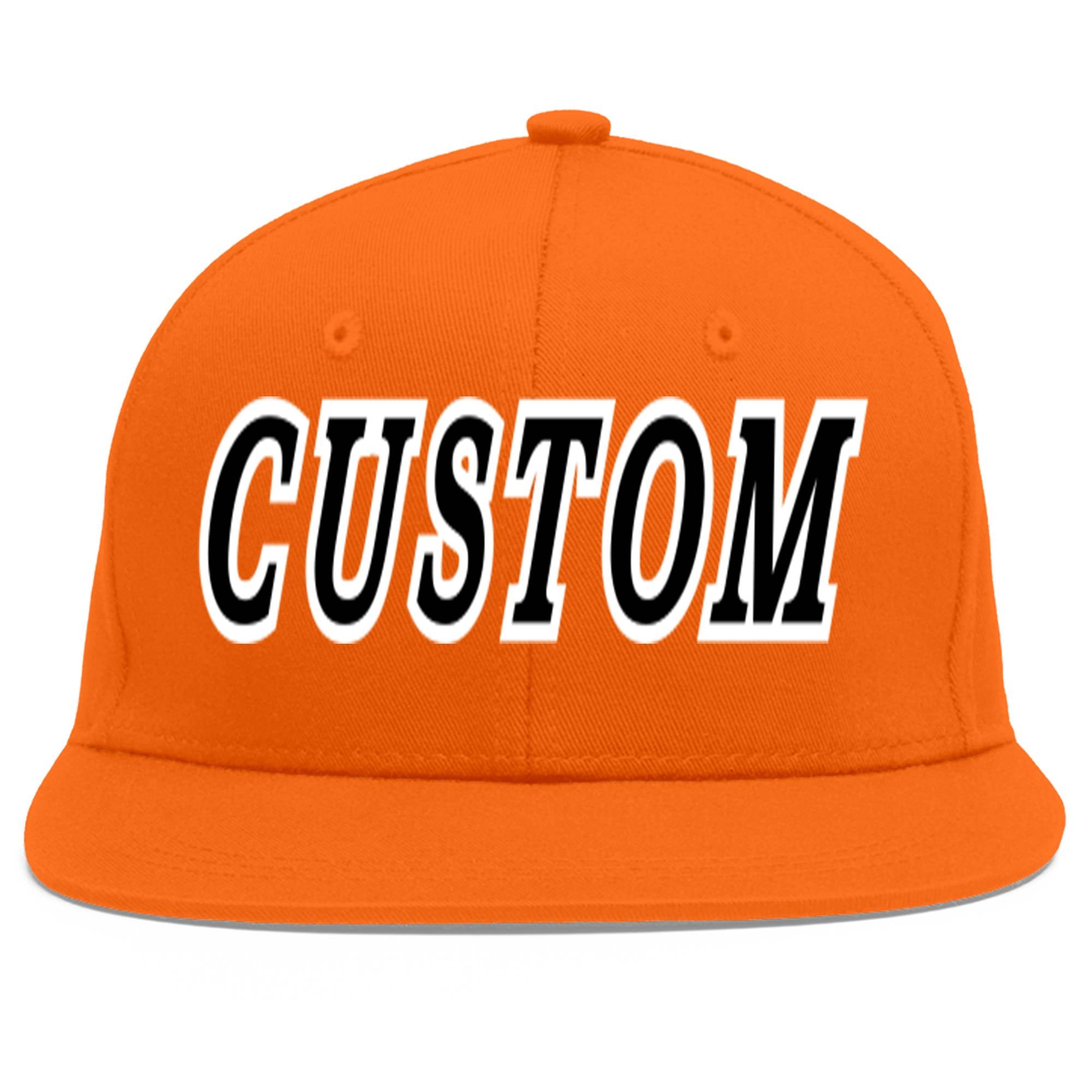 Casquette de baseball sport personnalisée orange noir-blanc