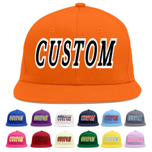 Casquette de baseball sport personnalisée orange noir-blanc