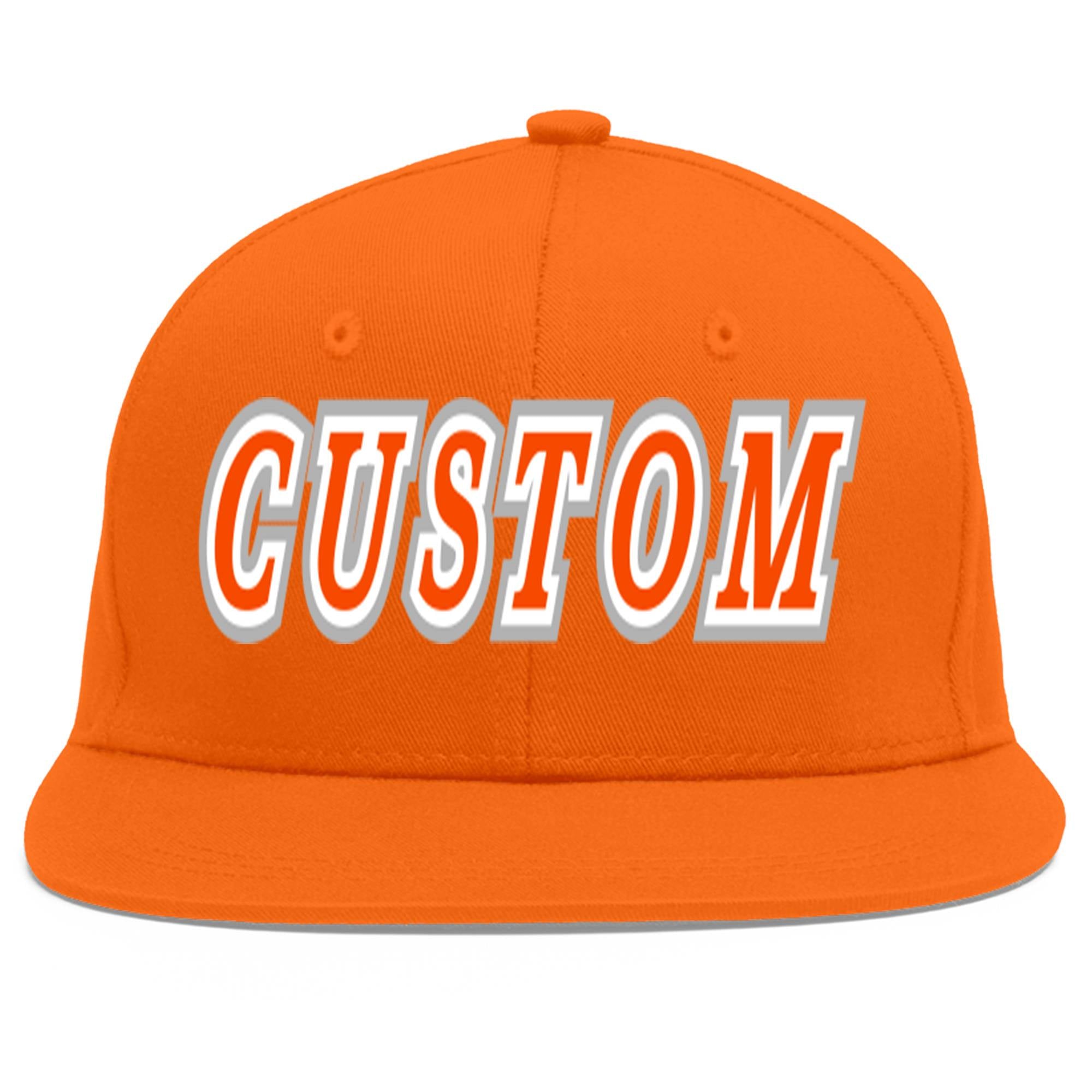 Casquette de baseball sport personnalisée Orange Orange-Blanc Flat Eaves