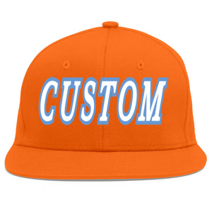 Casquette de baseball sport personnalisée orange blanc-bleu clair