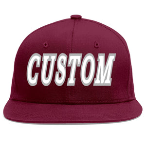 Casquette de baseball sport personnalisée Crimson blanc-gris Flat Eaves