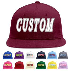 Casquette de baseball sport personnalisée Crimson blanc-gris Flat Eaves