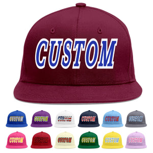 Casquette de baseball sport personnalisée Crimson Royal-White Flat Eaves