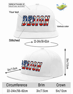 Custom White Vintage USA Flag-Gold Flat Eaves Sport Baseball Cap Design for Men/Women/Youth