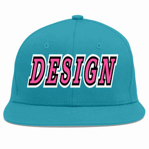 Conception personnalisée de casquette de baseball de sport à Eaves plates rose-noir Aqua pour hommes/femmes/jeunes