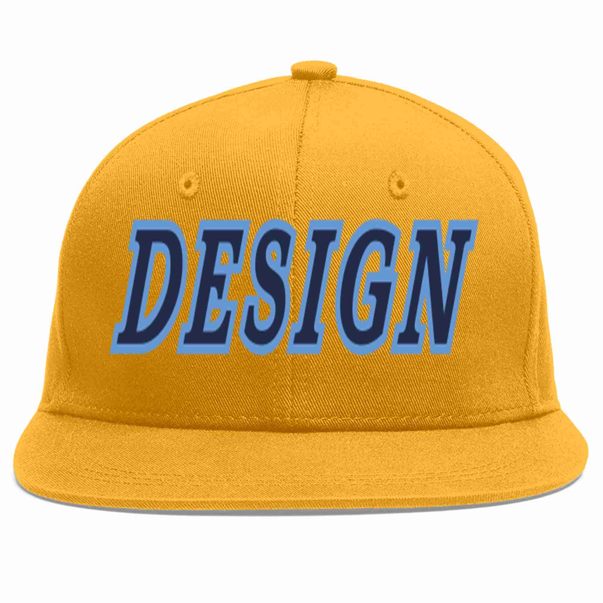 Conception personnalisée de casquette de baseball de sport à avant-toit plat bleu marine-bleu clair pour hommes/femmes/jeunes