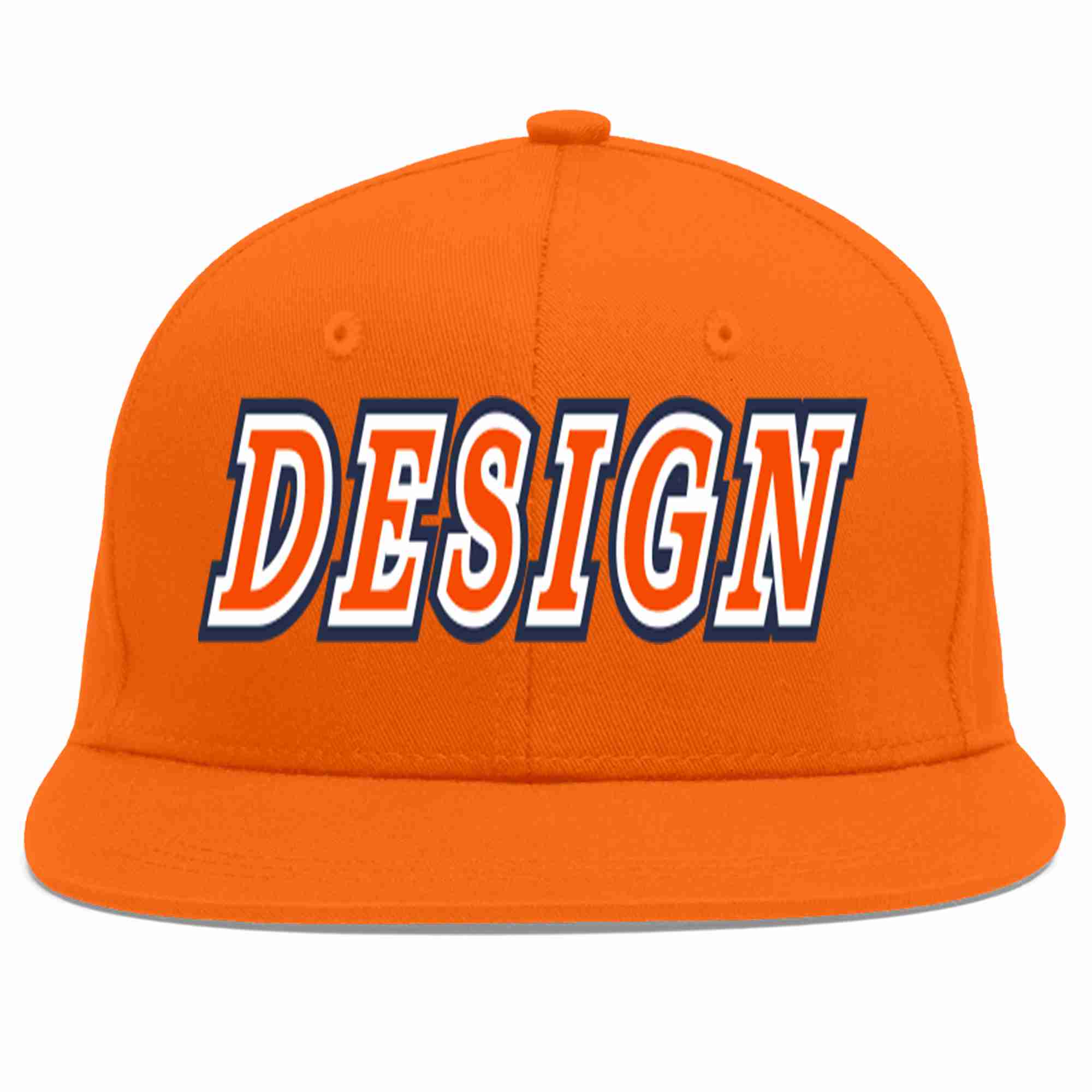 Custom Orange Orange-White Flat Eaves Sport Baseball Cap Design for Men/Women/Youth