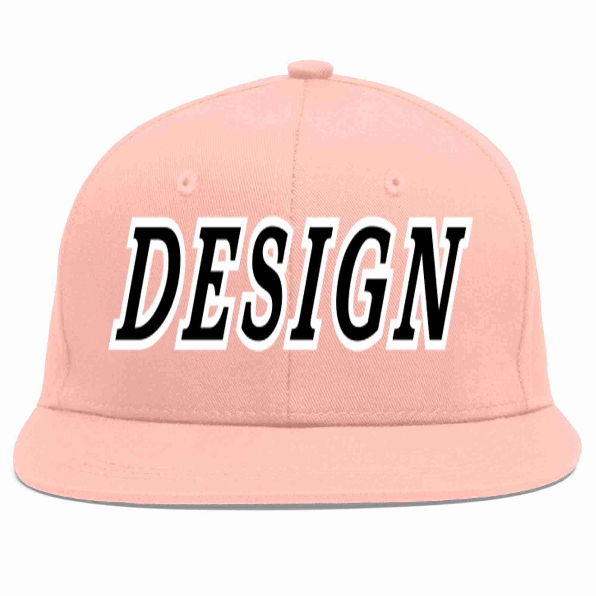 Conception personnalisée de casquette de baseball de sport à avant-toit plat rose noir-blanc pour hommes/femmes/jeunes