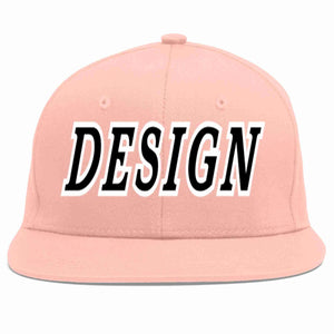 Custom Pink Black-White Flat Eaves Sport Baseball Cap Design for Men/Women/Youth