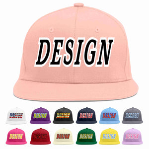 Custom Pink Black-White Flat Eaves Sport Baseball Cap Design for Men/Women/Youth