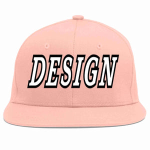 Conception personnalisée de casquette de baseball de sport à avant-toit plat rose blanc-noir pour hommes/femmes/jeunes