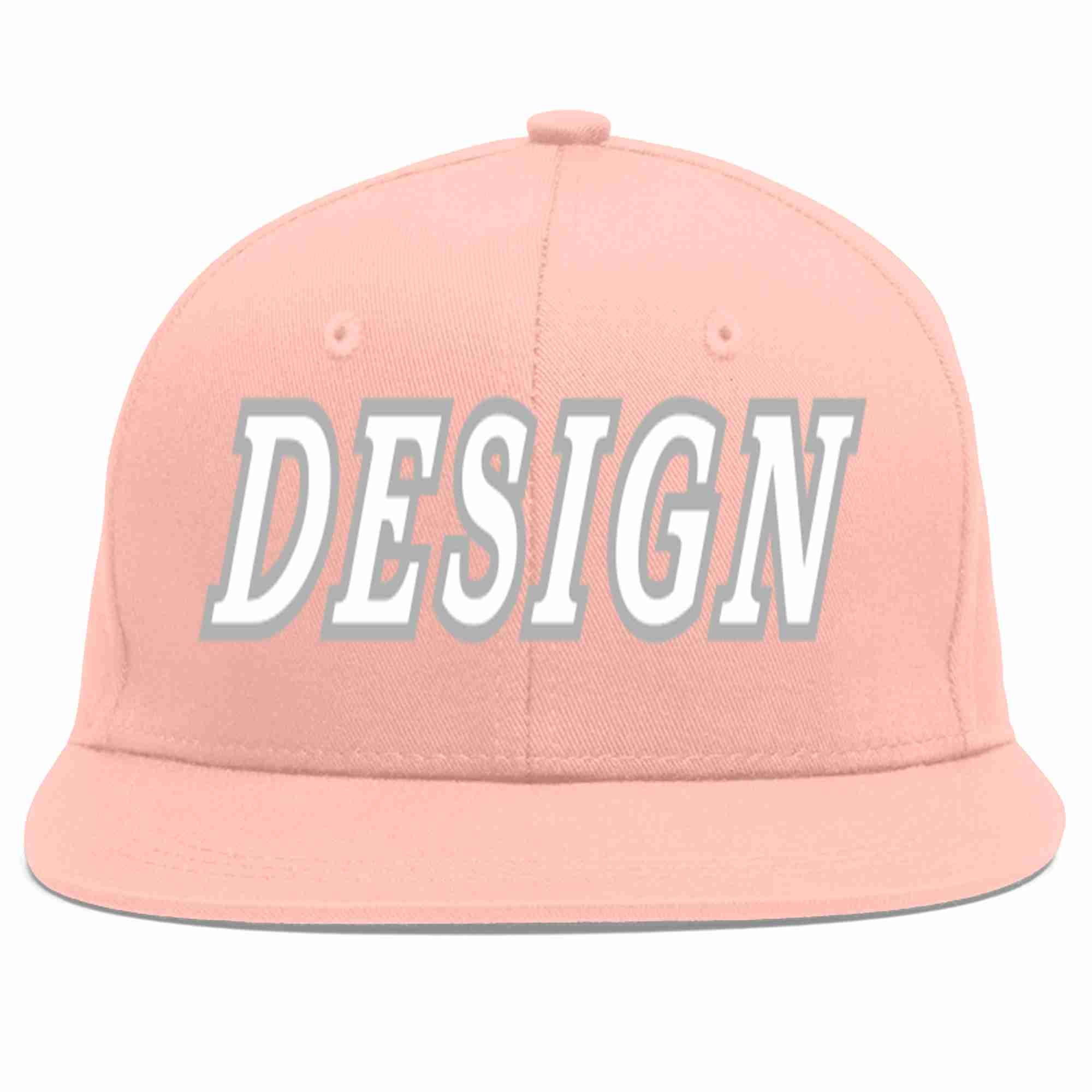 Conception personnalisée de casquette de baseball de sport à Eaves plates rose blanc-gris pour hommes/femmes/jeunes