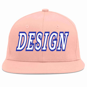 Casquette de baseball personnalisée rose blanc-Royal Flat Eaves Sport pour hommes/femmes/jeunes