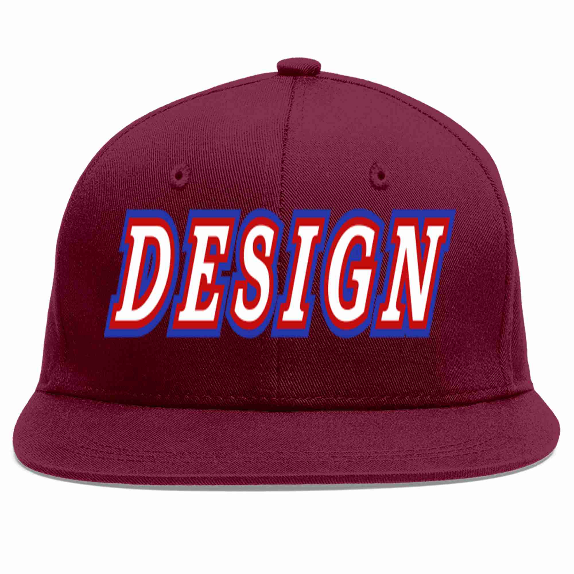 Custom Crimson White-Red Flat Eaves Sport Baseball Cap Design for Men/Women/Youth