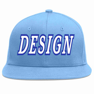 Casquette de baseball de sport personnalisée bleu clair blanc-royal, conception pour hommes/femmes/jeunes