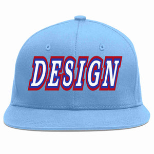 Casquette de baseball de sport personnalisée bleu clair blanc-royal, conception pour hommes/femmes/jeunes