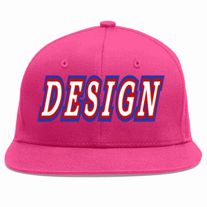 Custom Rose Red White-Red Flat Eaves Sport Baseball Cap Design for Men/Women/Youth