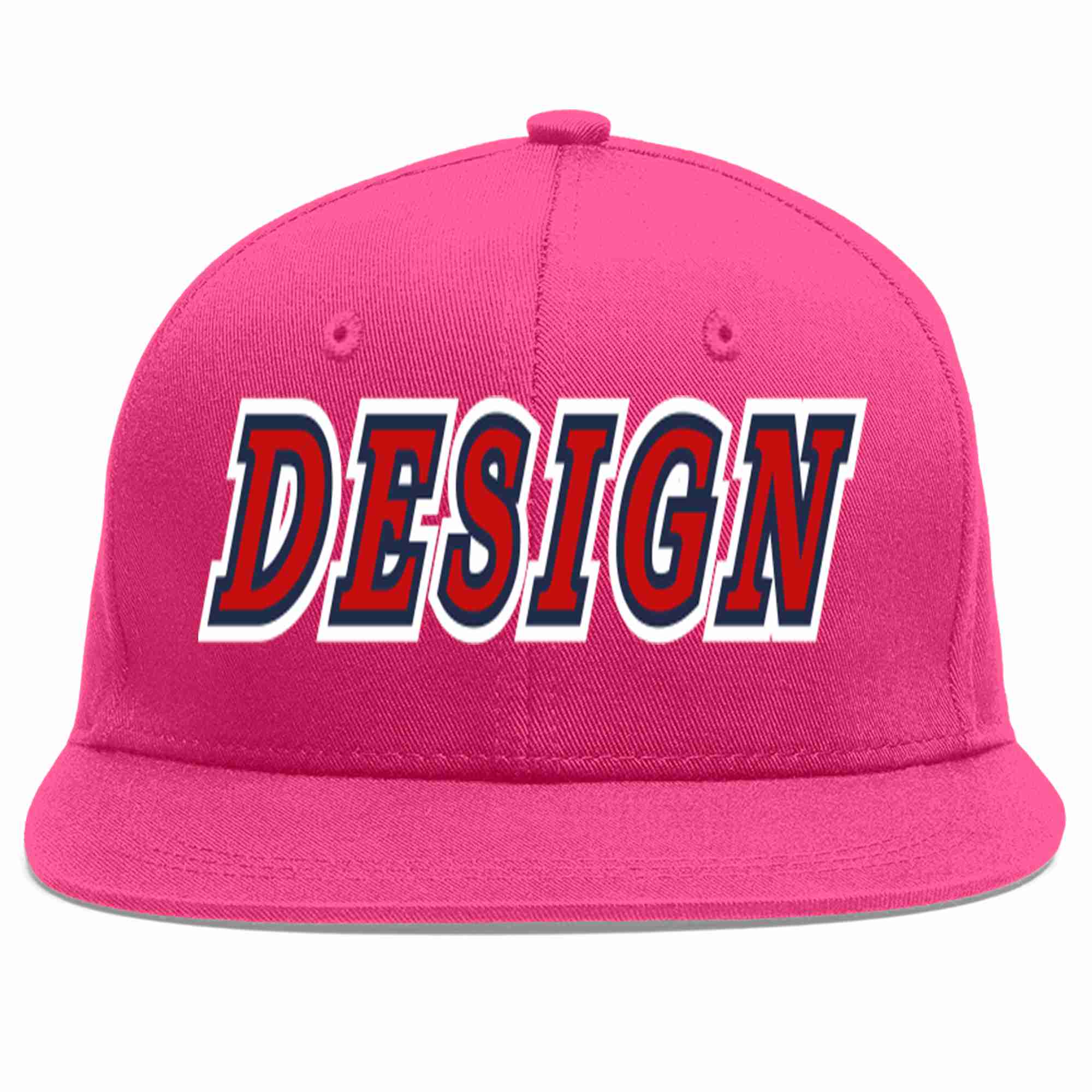 Conception personnalisée de casquette de baseball de sport à avant-toit plat rouge-marine rouge rose pour hommes/femmes/jeunes