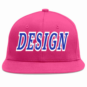 Conception personnalisée de casquette de baseball de sport à avant-toit plat rose rouge royal-blanc pour hommes/femmes/jeunes