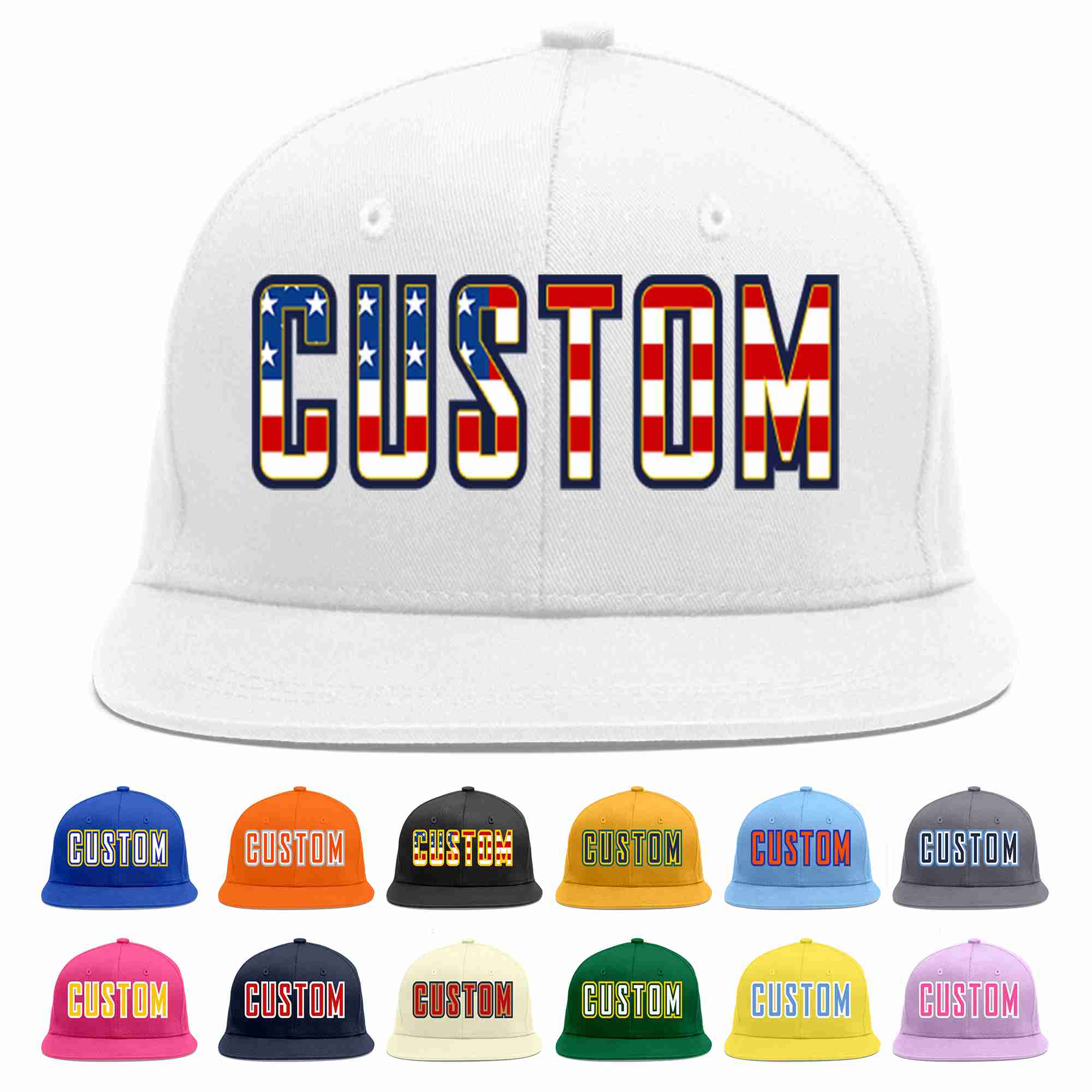 Custom White Vintage USA Flag-Gold Casual Sport Baseball Cap