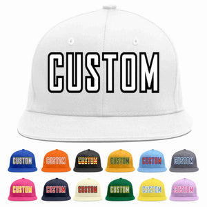 Custom White White-Black Casual Sport Baseball Cap