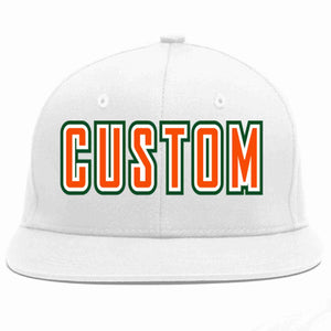 Custom White Orange-White Casual Sport Baseball Cap