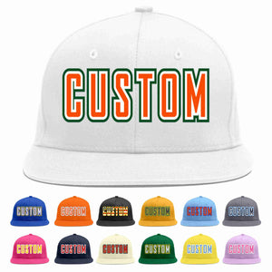 Casquette de baseball sport décontractée personnalisée blanc orange-blanc