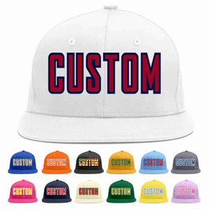 Custom White Red-Navy Casual Sport Baseball Cap