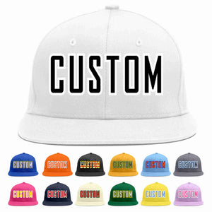 Custom White Black-White Casual Sport Baseball Cap