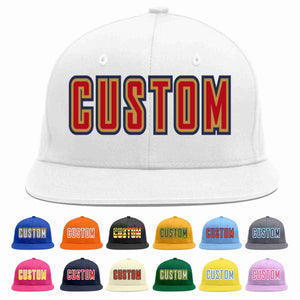 Casquette de baseball sport décontractée personnalisée blanc rouge-vieil or